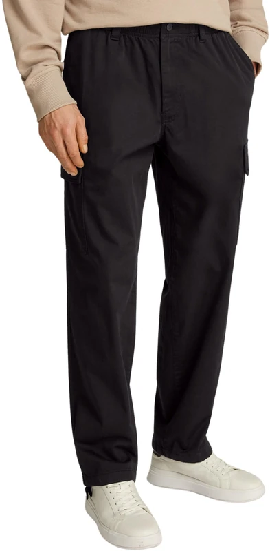 Calvin Klein Men’s Straight Leg Regular Fit Long Cargo Trousers, Black (Ck Black), 36W/32L
