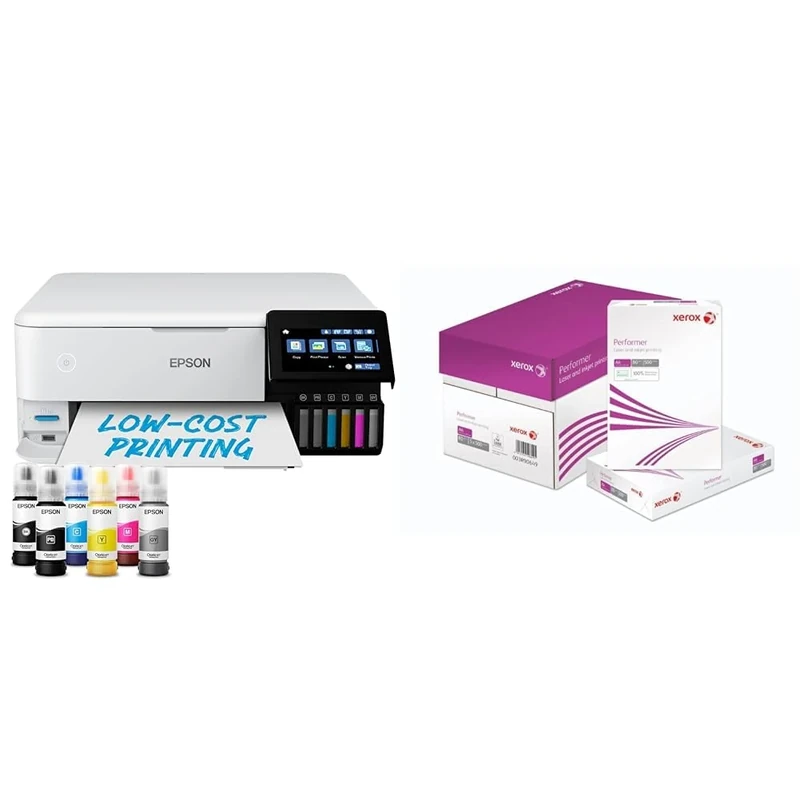 Epson EcoTank ET-8500 A4 Wi-Fi Ink Tank Photo Printer & Xerox Performer Multifunktions-Papier, Weiß, 80 g/m², A4, 1 Karton, 5 Packungen, 2500 Blatt, 5 Stück (1er Pack)