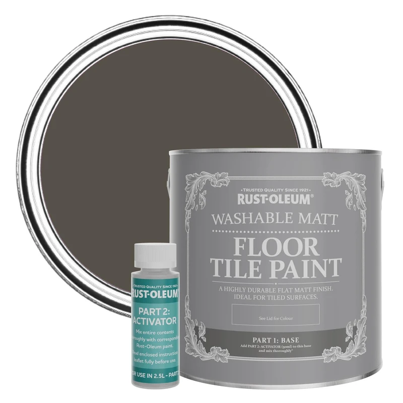 Rust-Oleum Brown Washable Matt Floor Tile Paint, Matt Finish - Fallow 2.5L