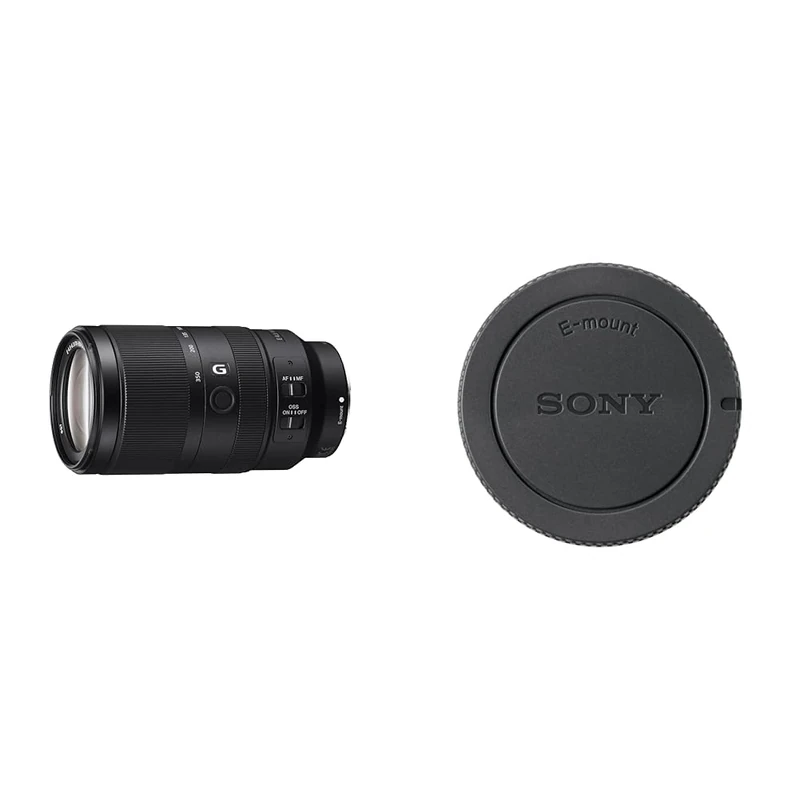 Sony E 70-350mm f/4.5-6.3 G OSS | APS-C, Zoom, Super Telephoto Lens (SEL70350G) & ALC-B1EM Body Cap for E Mount Cameras