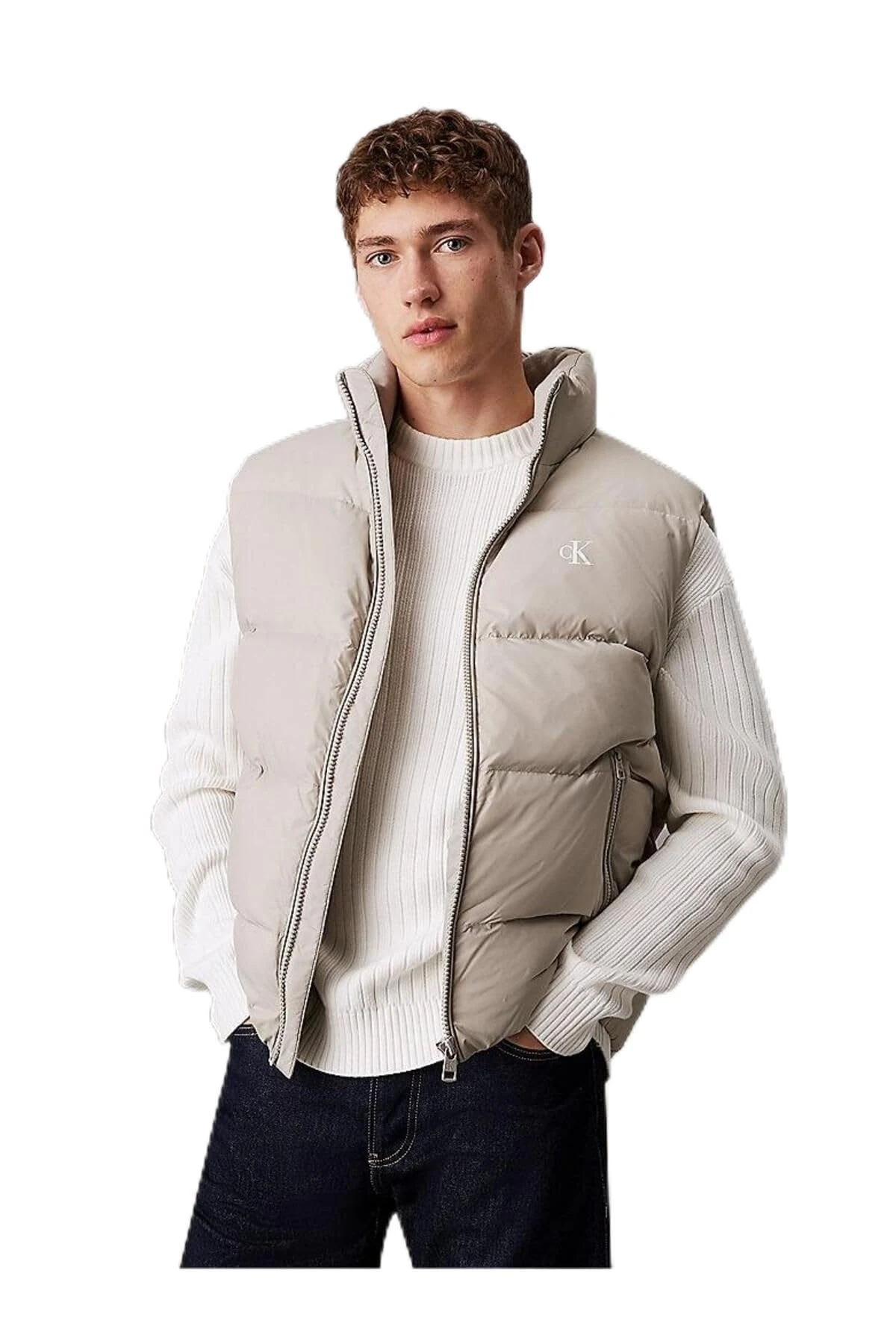 Calvin Klein Men’s Essential Down Quilted Gilet, Grey (Flint Gray), S