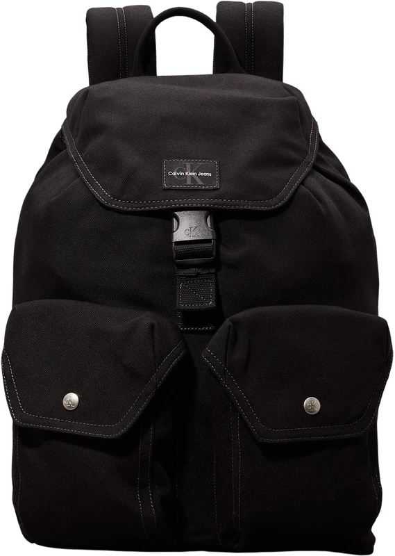 Calvin Klein Men’s Essentials Sporty Flap Backpack, Black (Black), One Size