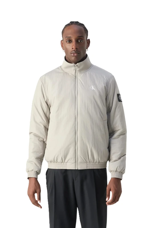 Calvin Klein Men's Warm Padded Harrington Jacket, Grey (Flint Gray), S