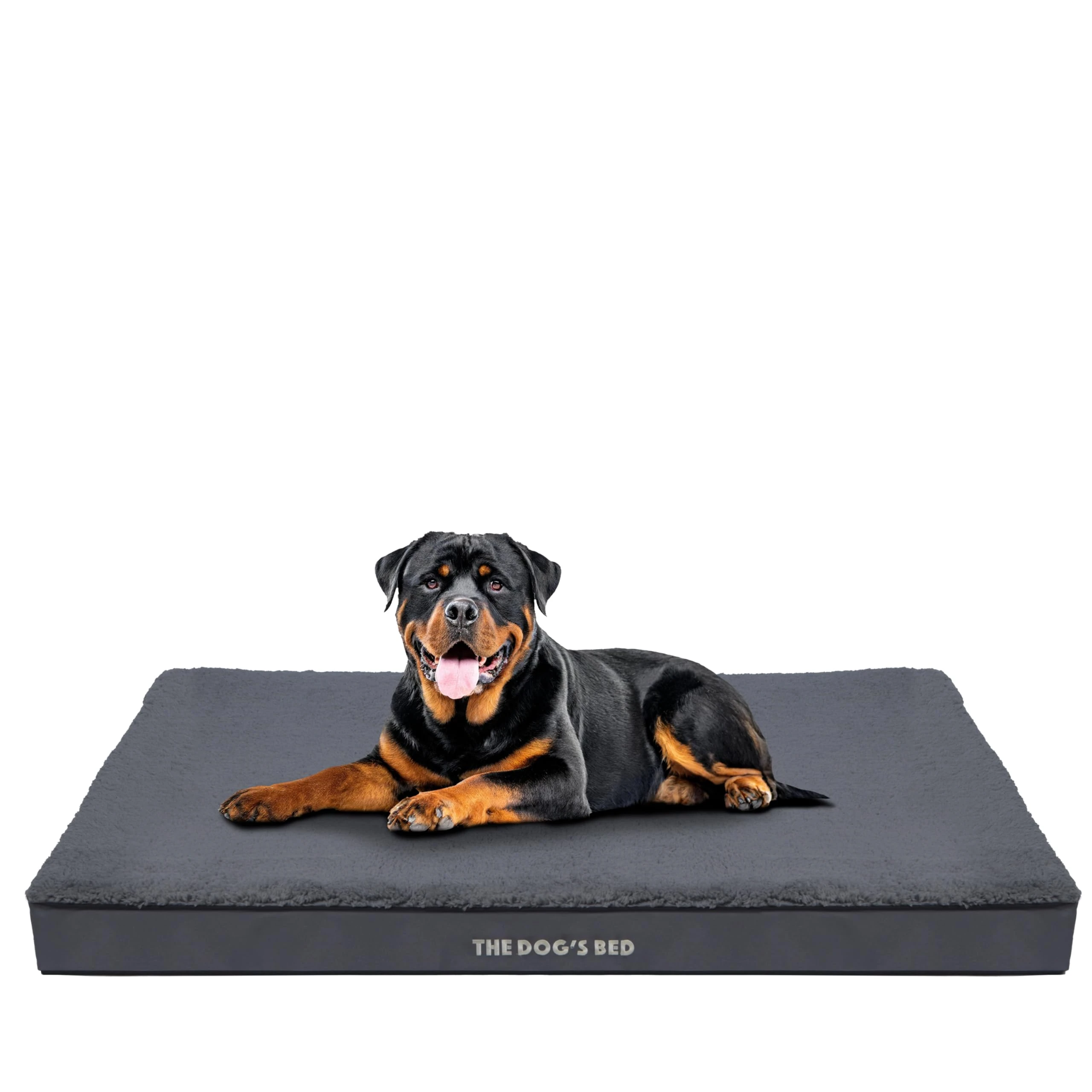 The Dog’s Bed Orthopaedic Standard Foam Dog Bed with Standard Support, XXL Grey Plush,Waterproof, Supportive Dog Bed with Replaceable Covers, Veterinary Approved