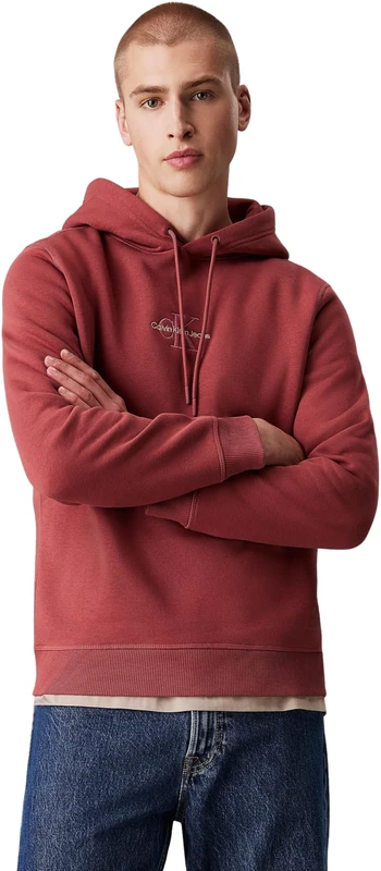 Calvin Klein Men Hoodie, Red (Apple Butter), XL