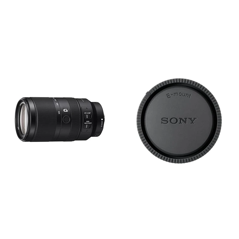 Sony E 70-350mm f/4.5-6.3 G OSS | APS-C, Zoom, Super Telephoto Lens (SEL70350G) & ALC-R1EM Rear Lens Cap for E Mount Lenses, Black