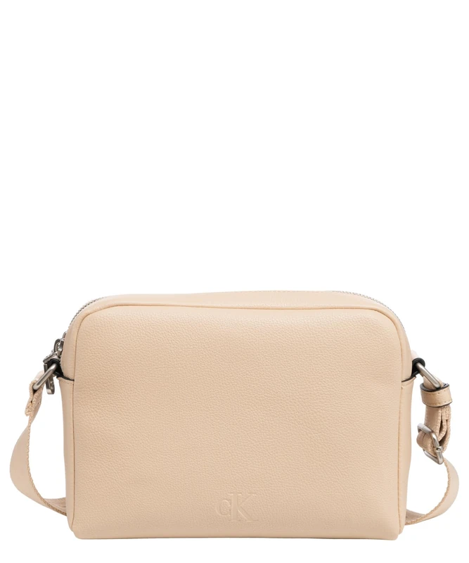 Calvin Klein Jeans Women's OVER WEBBING CAMERA BAG21 PU K60K612711 Crossover, Beige (Porcelain Sand), One Size