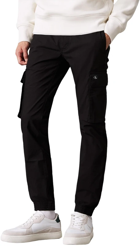 Calvin Klein Men’s Skinny Fit Cargo Trousers with Pockets, Black (Ck Black), 32W