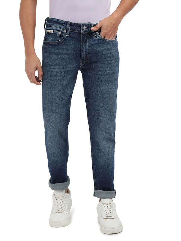 Calvin Klein Men’s Slim Fit Tapered Fit Jeans, Blue (Denim Dark), 29W/30L