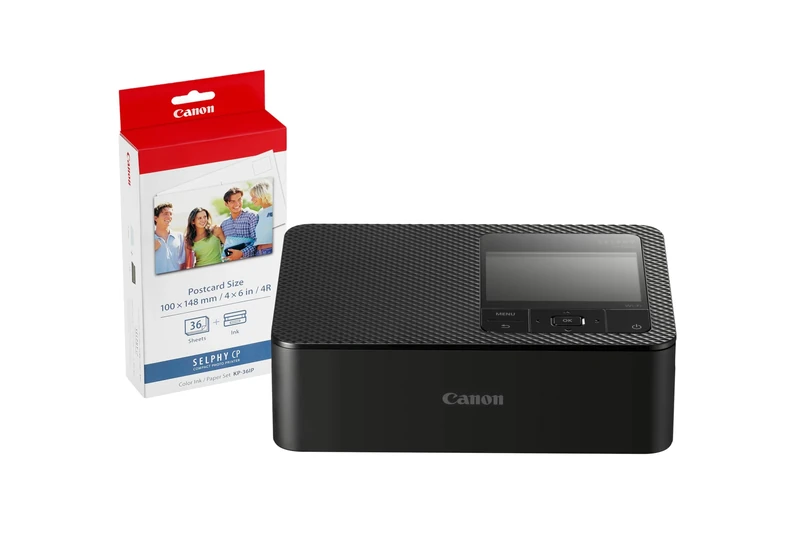 Canon SELPHY CP1500 Compact Photo Printer + Ink & Paper Set (36 Sheets) – Wireless Printing, Long-Lasting Prints, USB-C & SD Card Connectivity – Ideal for Scrapbooks & Photo Albums, Black