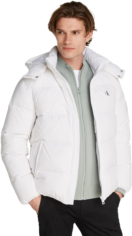 Calvin Klein Men's Essentials Down Puffer Jacket - White XXS