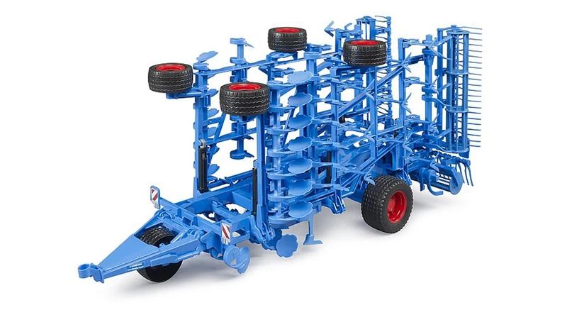 Bruder Lemken Cultivator – 1:16 Scale Farm Implement, Folding Tines & Adjustable Depth, Robust Tow Hitch; Compatible with Bruder Tractors & bWorld Accessories; Ages 3+