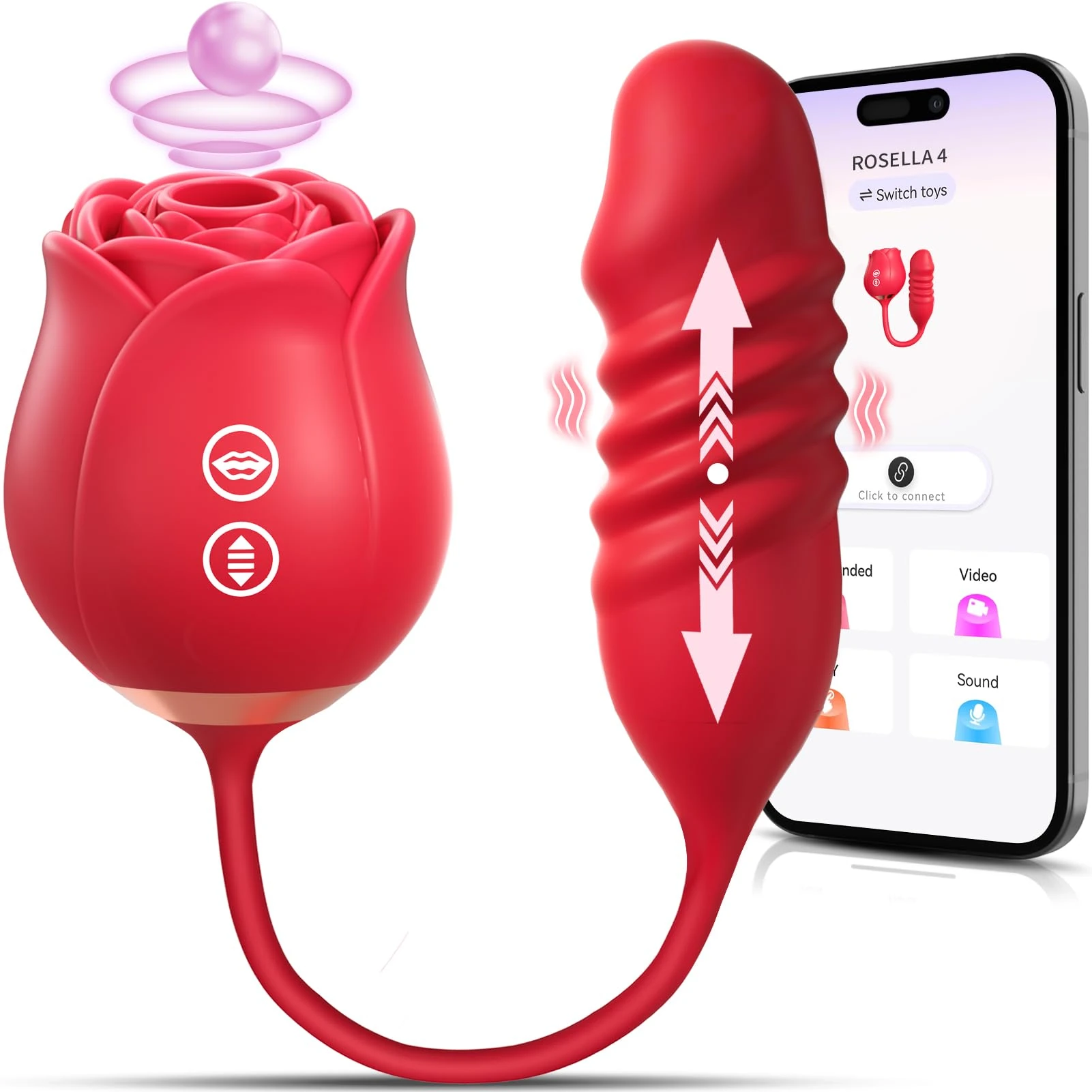 Lolitree Strong Sucking Vibrator AI Sync Sex Toys for Women, High-Speed Thrusting Vibrators with 10 Sucking & 7 Thrusting Couples Sex Toy, Suction Vibrater for Clitoral Nipple Anal G-spot Adult Toys