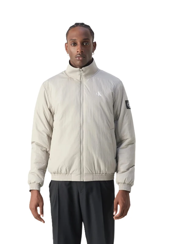 Calvin Klein Men's Warm Padded Harrington Jacket, Grey (Flint Gray), M