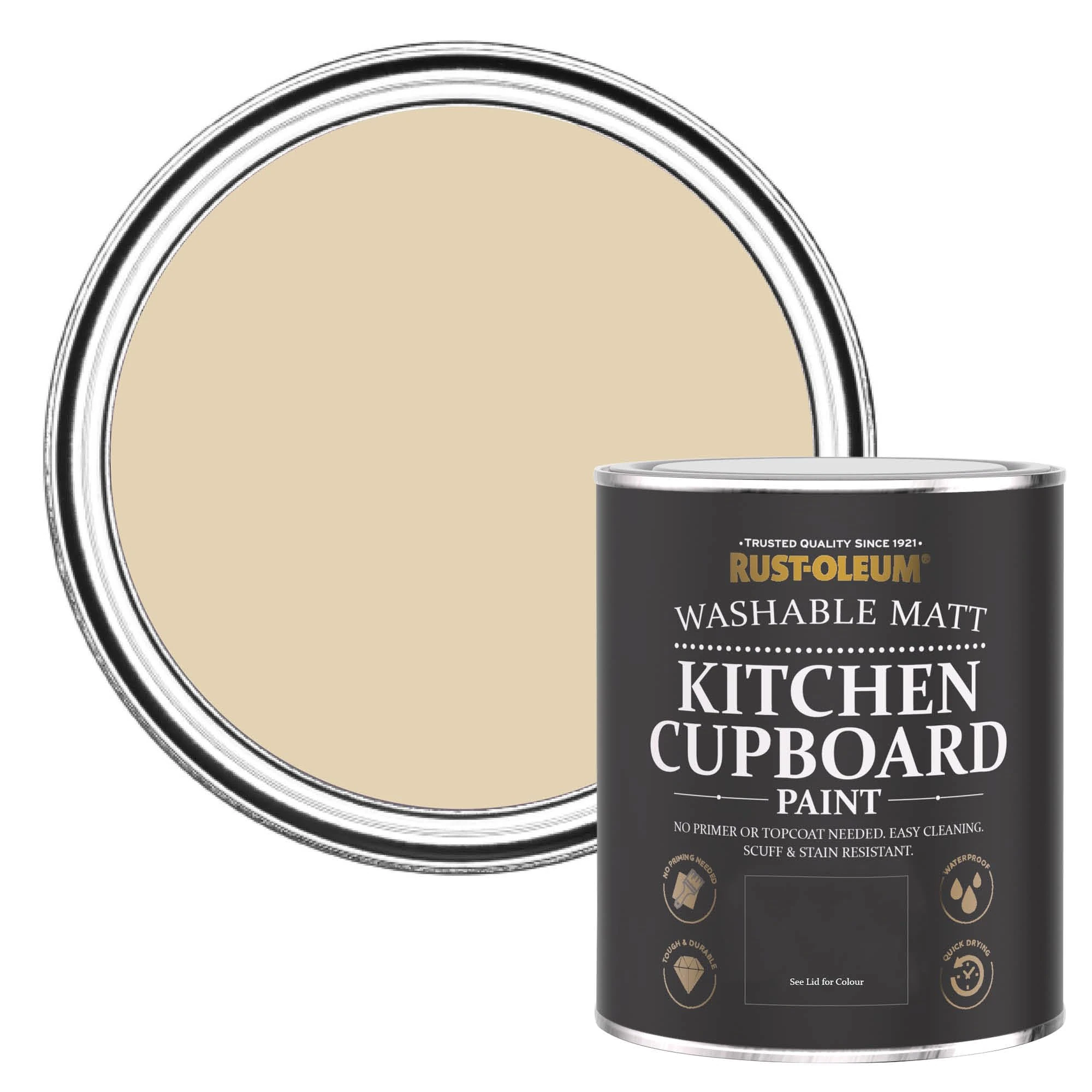 Rust-Oleum Beige Kitchen Cupboard Paint in Matt Finish - Sandhaven 750ml