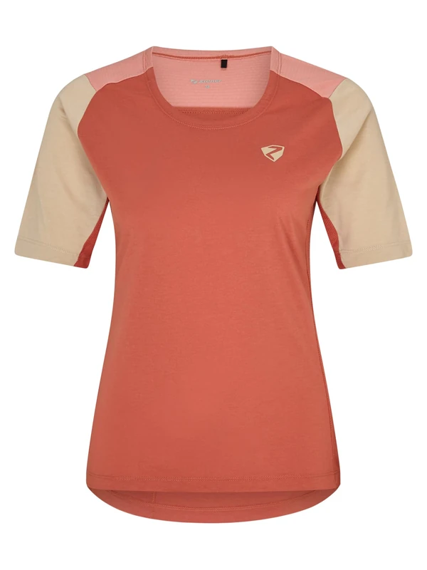 Ziener Women's Nestonia Cycling Shirt - Mountain Bike | Road Bike - Breathable, Quick-Drying, Elastic, Short Sleeve, Chestnut, 38