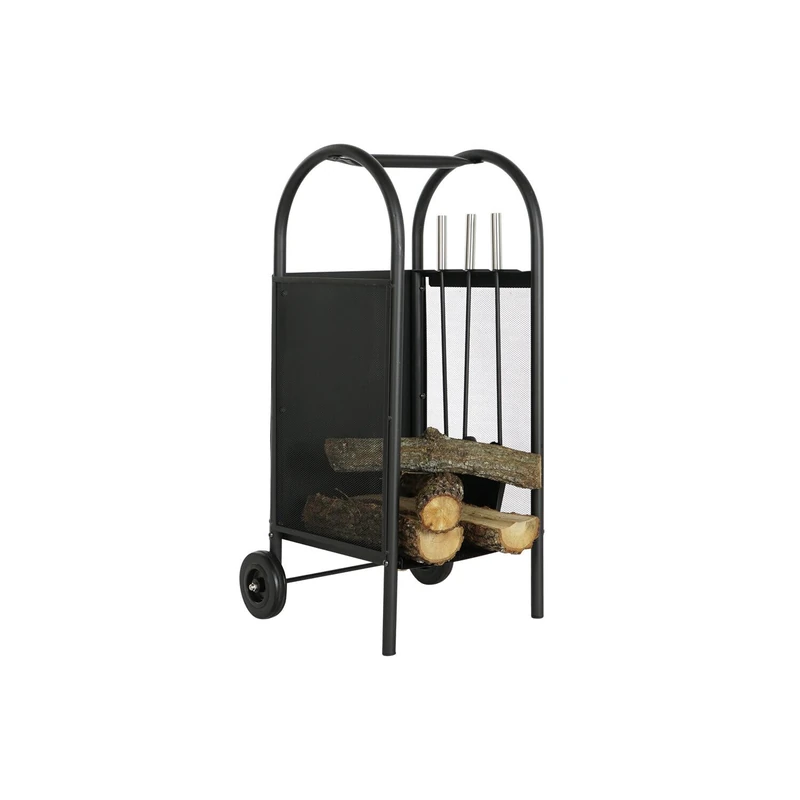 AlexandreHouse LEÑERA Set of 3 Maple Plastic 42 x 36 x 81 cm Black
