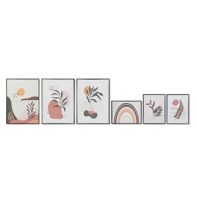 AlexandreHouse Cuadro Set of 6 Lienzo PS 40X2.8X60 HOJAS ENMARCADO