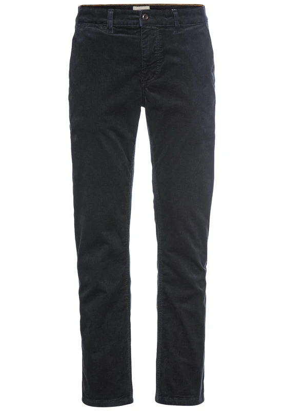 camel active Men's Relaxed Fit Cord Chino with Thermal Lining, darkblue, 32W x 34L