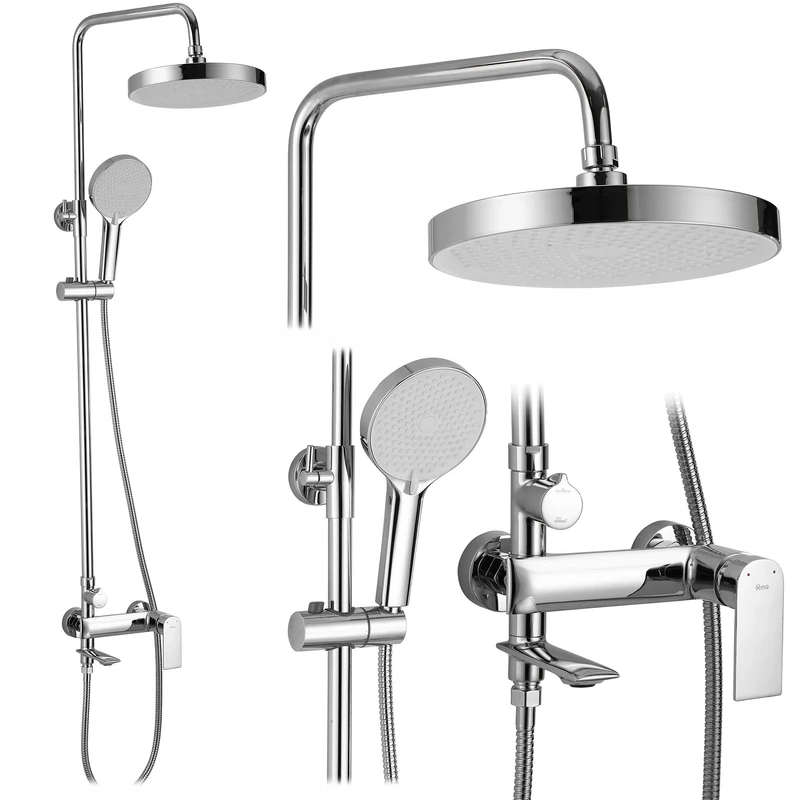 Rea REA-P7843 Bathroom Shower Set which is Mount on The Plaster Veneta-chrome-REA-P7843, Chrome