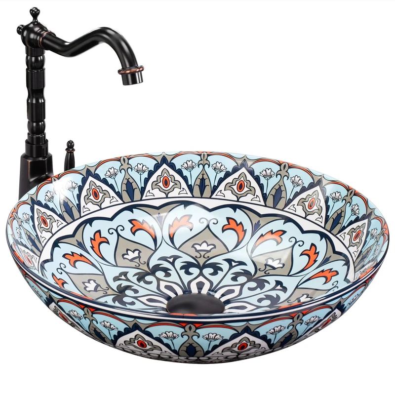 Rea Bathroom Sink Made of Ceramic Mexico - Pattern - REA-U6030