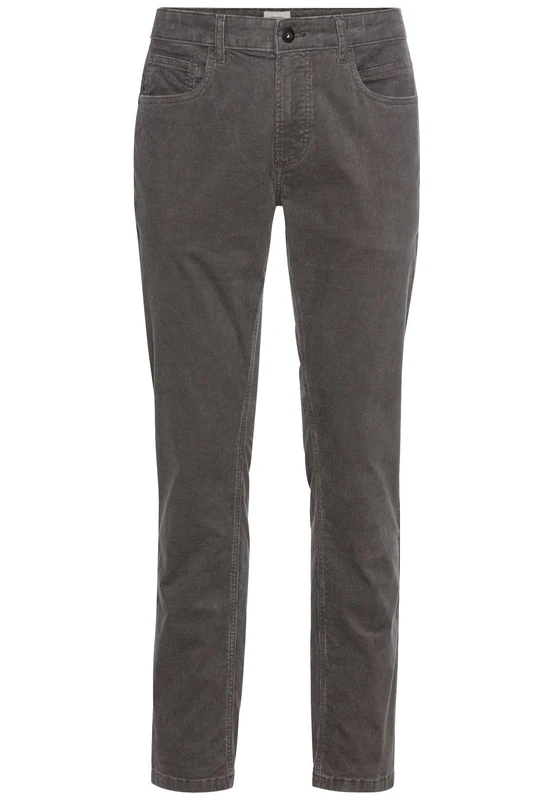 camel active Men's Regular Fit 5-Pocket Corduroy Trousers, Stone Grey, 36 W/32 L