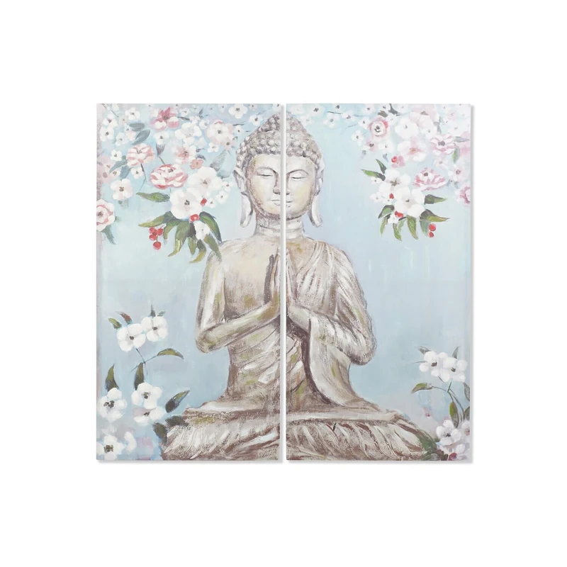 AlexandreHouse Cuadro Set of 2 Lienzo 140 x 3 x 140 cm Buda Pinkado Hand