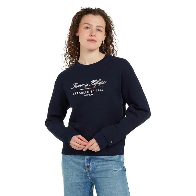 Tommy Hilfiger Women’s Round Neck Sweatshirt, Blue (Desert Sky), XL