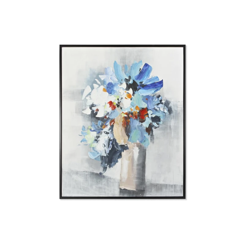 AlexandreHouse LIENZO CUADRO PS 106X4X131 FLORERO ENMARCADO AZUL