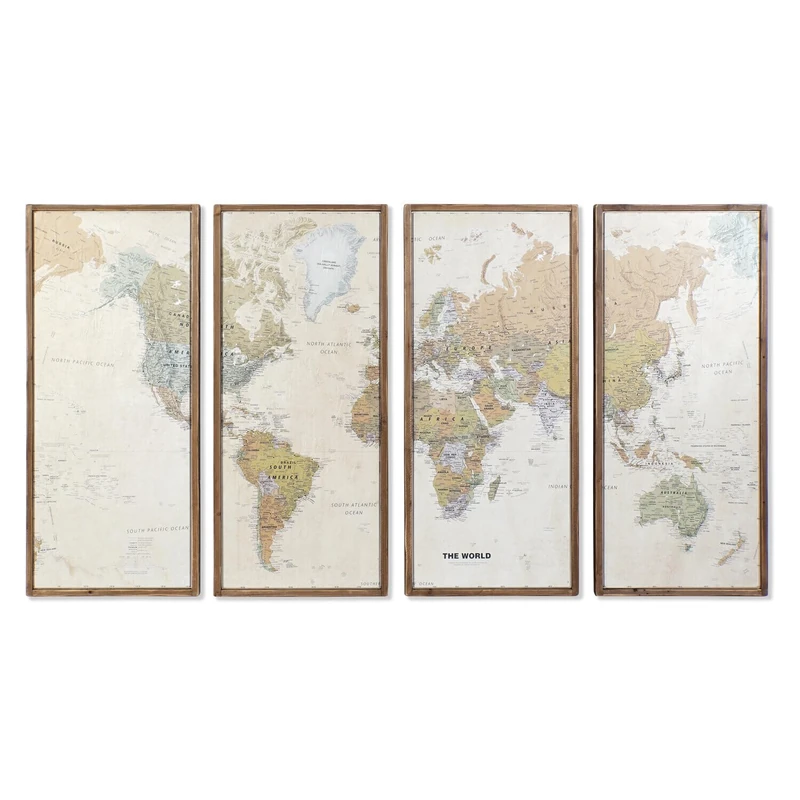 MAPAMUNDI CUADRO Set 4 Madera 200X3.5X120
