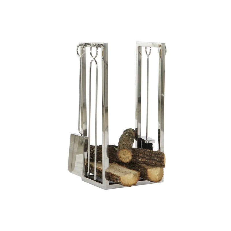Leñera Set of 4 Stainless Steel 6 x 1 x 54 mm Niquelado Plate - Image 1
