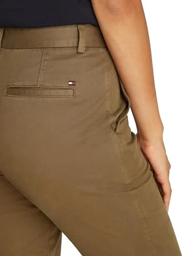 Tommy Hilfiger Women's Stretch Slim Ankle Length Chinos, Multicolor (Army Green), 8