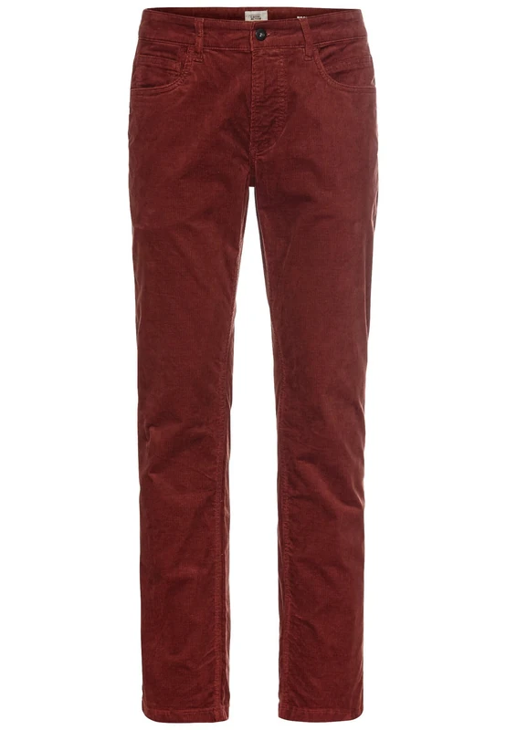 camel active Men's Regular Fit 5-Pocket Corduroy Trousers, DarkRed, 38 W/30 L - Image 1
