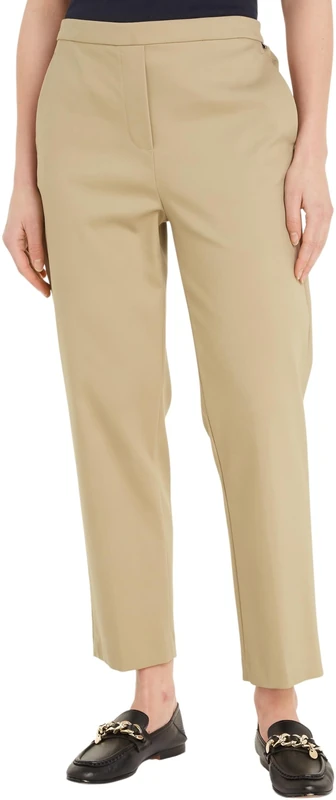 Tommy Hilfiger Women's Travel Slim Straight Ankle Length Trousers, Beige (Beige), 16