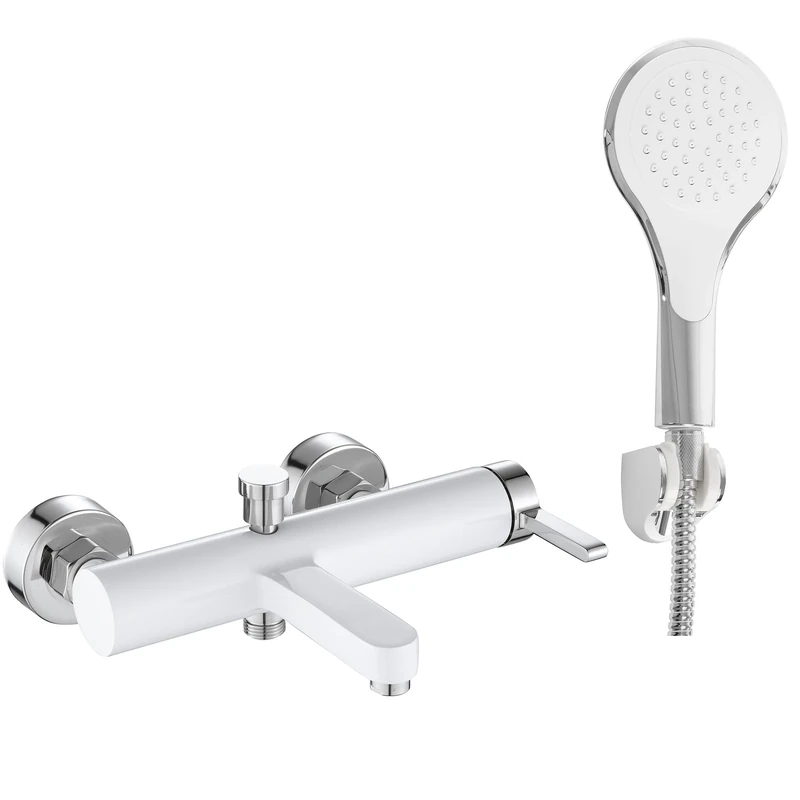 Rea Chrome Bathroom tap for Bath Polo – White REA-B9943
