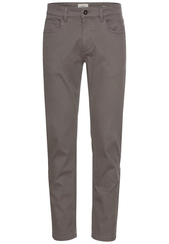 camel active Men's Regular Fit 5-Pocket Trousers, Gray, 33 W/34 L