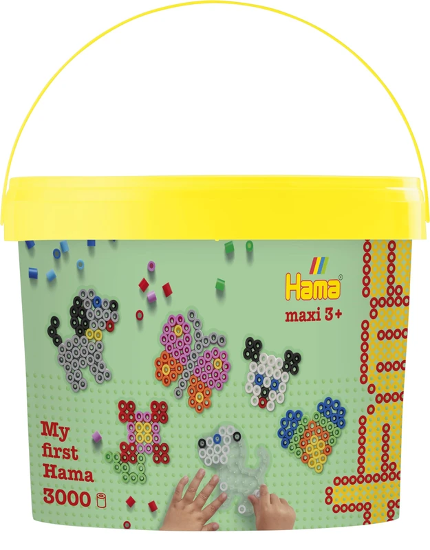 Hama Maxi Beads & Pegboards Bucket - 3000 Beads & 4 Boards - Image 1
