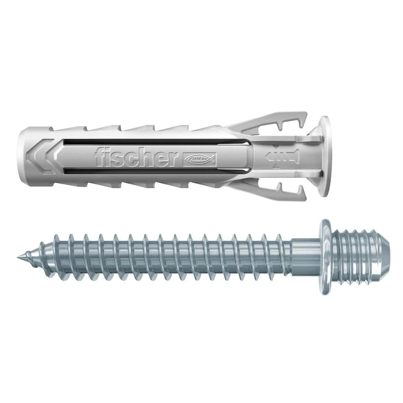 Fischer SX Plus 6 DV Double Clamps, Ideal for Pipes and Cables, Includes Screws and 100 dowels, 567630, Grey, 6 mm diametro