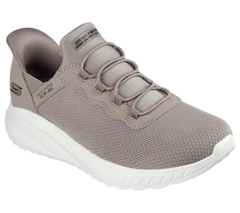 Skechers Women's Bobs Squad Chaos Daily Inspiration Slip-On Sneakers, Taupe Knit, 6.5 UK Wide