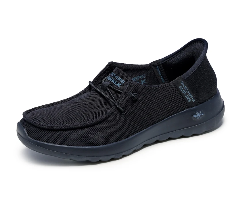 Skechers Women's Hands Free Slip-ins Go Walk Joy Moc Toe Casual Shoe Sneaker, Black/Black, 6 UK