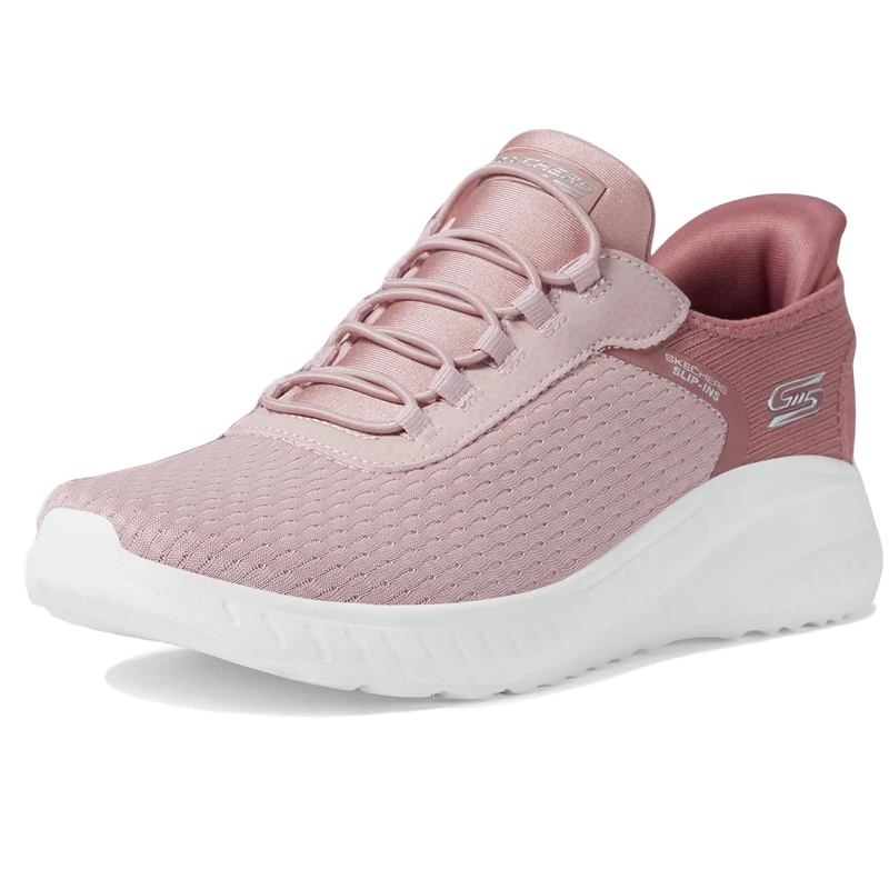 Skechers Women's Hands Free Slip-ins Bobs Squad Chaos-in Color Sneaker, Blush, 3 UK