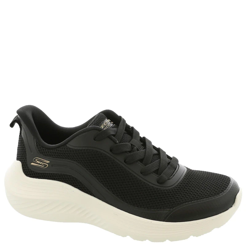 Skechers Women's Bobs Squad Waves-Still Wading Sneaker, Black/Black, 10