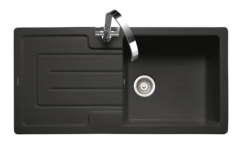 Rangemaster CAU10101MB/ Austell 1000500 1.0B Ceramic Black inc.Waste Tap