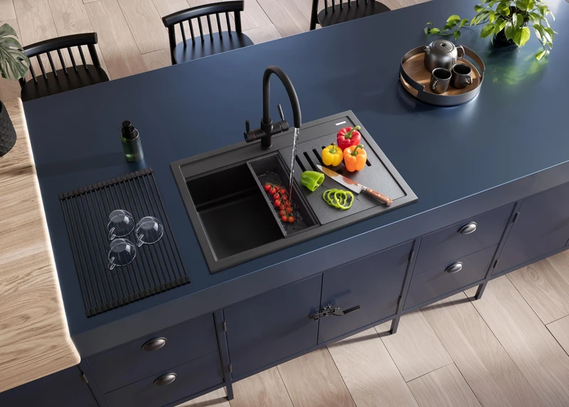 Rangemaster Prato 790510 Charcoal Sink with Integrated Waste - Image 1