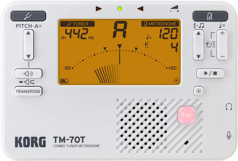 Korg TM70T Combined Metronome and Chromatic Tuner - White