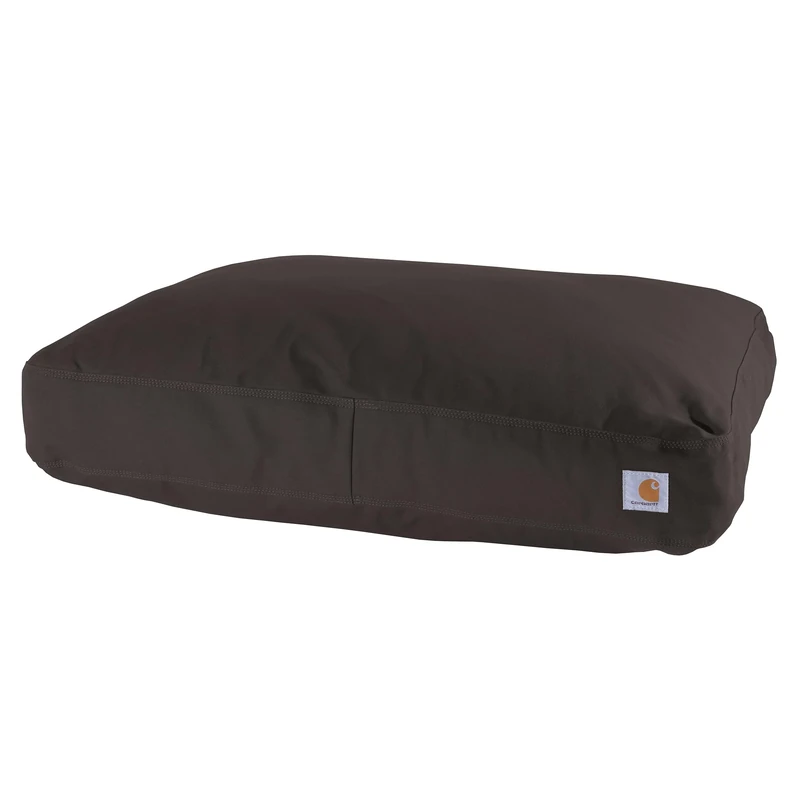 Carhartt Durable Canvas Pet Bed, Water Resistant Firm Duck Dog Bed, Dark Brown, Large