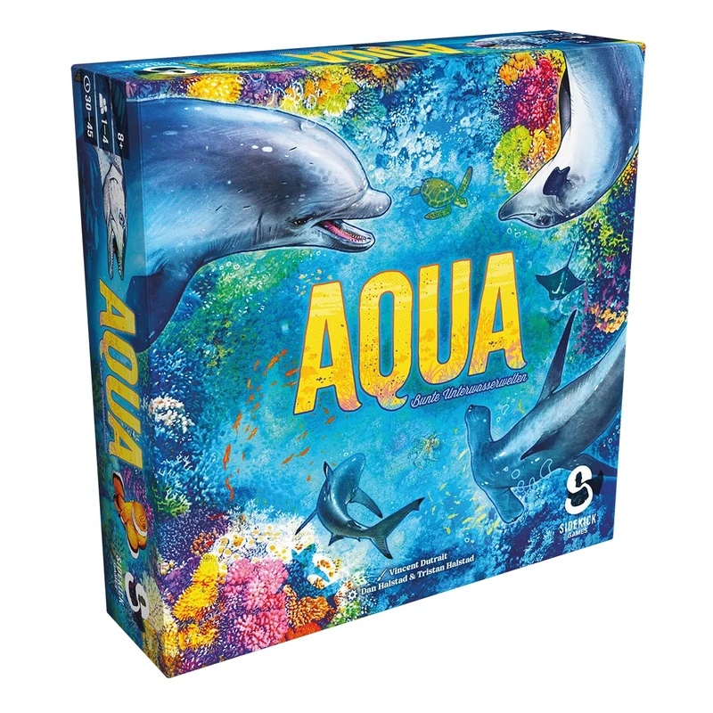 Asmodee Sidekick Games, Aqua: Colourful Underwater Worlds, Family Game, Tile Game, 1-4 Players, From 8+ Years, 30-45 Minutes, German
