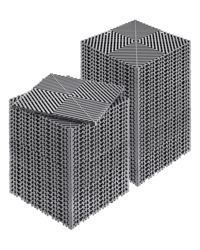 VEVOR Modular Interlocking Cushion, 55 Pack 30 x 30 cm Splicing Drainage Mats, Soft PVC Interlocking Drainage Floor Tiles, Non-Slip Drainage Holes for Restroom, Bathroom, Kitchen, Pool, Wet Area, Gray