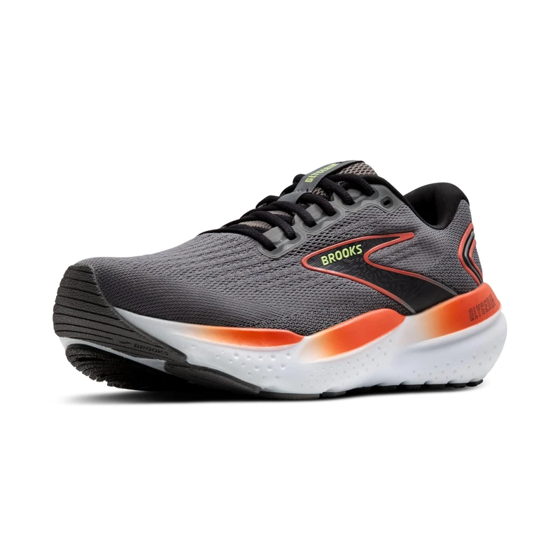 BROOKS Glycerin 21 Sneaker Grey/Mandarin Red/Green 9.5