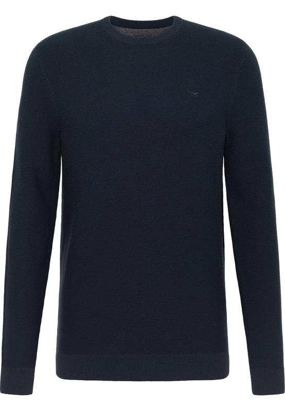 Mustang Elliot Men's Crew Neck Pullover Regular Fit S - 6XL Blue Black, Carbon 4135, 3XL